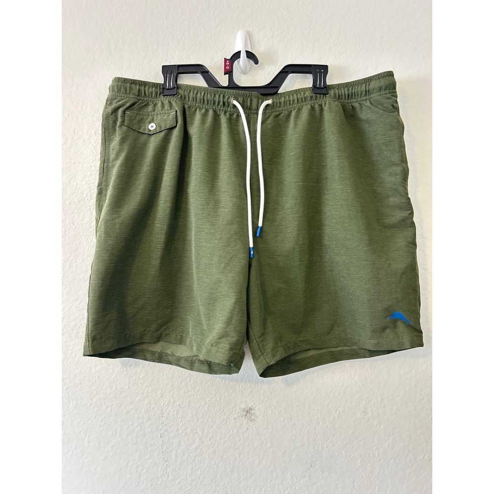 Tommy Bahama Mens XXL Naples Point Swim Olive Green Mesh Lined Board Shorts